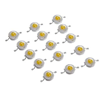 15 pcs High Power Led Chip 3W Warm White (3000K-3500K/600mA-700mA/DC 3V-3.4V/3 Watt) Super Bright Intensity SMD COB Light Emitter Components Diode 3 W Bulb Lamp Beads DIY Lighting