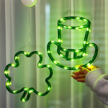 St.Patrick's Day Three Leaf Clover LED Decorative Light - Creative Hanging Accessory Holiday Party Decoration, Small Night Light for Living Room, Bedroom, or Festive Occasions 1pc