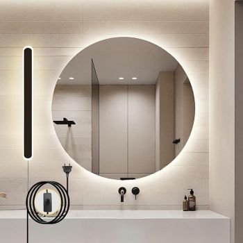 Modern Plug Wall Lamp 11.8-47in Frosted Black LED Acrylic Outdoor Wall Lamp 59 Inch Plug Cable with Opening Acrylic Indoor Wall Lamp Suitable for Bedroom Living Room Bathroom Makeup Corridor