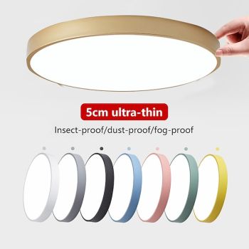 Ceiling Light 9" Macaron Ultra-thin 5cm Bright & Power Saving Modern Acrylic Round Flush Mount LED Ceiling Lamp Warm White 110-240V