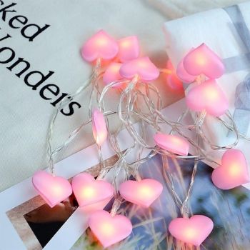 1pc Heart-Shaped String Lights 3M 20 LEDs for Valentine's Day Weddings Indoor Outdoor & Holiday Decoration