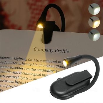 1/2pcs Mini Foldable Book Light, Eye Protection Reading Light Clip-on 360 Flip Study Lamp Rechargeable Battery Travel Bedroom Reading Lamp