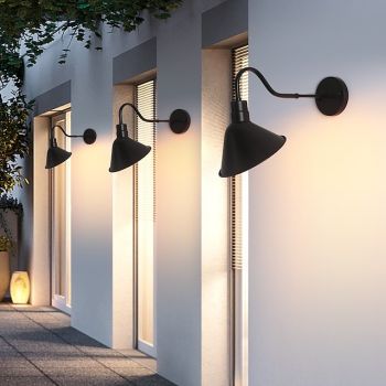 Barn Light Gooseneck Wall Sconce Outdoor/Indoor IP65 Waterproof Farmhouse Wall Mount Vintage Lighting Fixture Matte Black Exterior for Front Porch, House, Garage, Patio,Rentals, Warehous