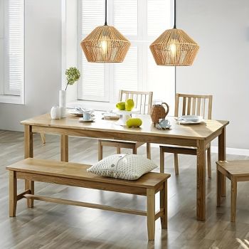 Rattan Hanging Lamp, Boho Lamp with Diameter 30 cm, Rattan Lampshade, Vintage E27 Pendant Light, Braided for Ceiling for Dining Table, Kitchen, Bedroom, Living Room