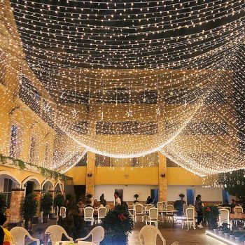 Elegant Wedding Party Reception 50M/100M Garland Fairy Lights, 400/800 LEDs, IP65 Waterproof, Outdoor Garden Yard Decor, Blue Color, DC31V, EU/US/AU/UK Plug