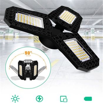 LED Garage Light Ceiling Light E27 80W 6000LM AC85-265V LED Shop Workshop Light with Adjustable Multi-Position Panels LED Glow Light