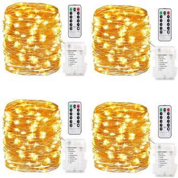 LED String Lights 5M 50LEDs with Remote Control Timer Waterproof Battery Operated Fairy String Lights for Indoor Outdoor Bedroom Christmas Decor Multi Color