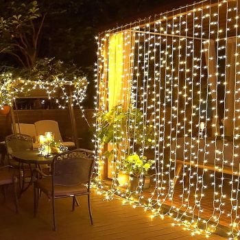 1pc 3X3M IP44 Waterfall Curtain Led Fairy String Light Garland Water Flow Meteor Shower Rain Lights for Window Icicle Colorful Decor Lighting AC110V 120V 220V 230V 240V EU US Plug