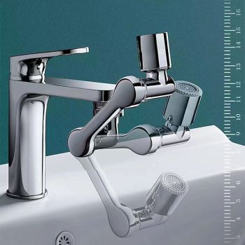 Alloy Faucet Extender Head Replacement Mechanical Arm 1080° 2 Mode Sprayer Nozzle Attachment, Water Aerator Bubbler for Bathroom Kitchen, Universal Tap Extend Spray Filter Spout Adapter Accessories Bathroom Accessories