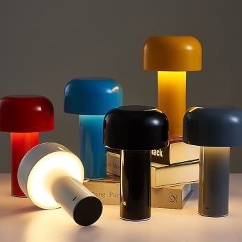 Table Lamp Portable Italian Mushroom Wireless Touch Rechargeable Night Lamp USB Desk Lamp Desktop Decoration Bedroom Night Light