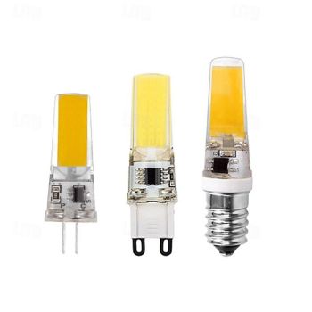 G4 G9 E14  LED Light Bulbs  3000K Warm White/6000K White Lighting Dimmable 3W Equivalent to 30W 220V COB  Silicone Light for Under Cabinet Light Chandeliers RV Landscape Lighting  10Pcs