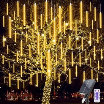 0.3m Remote Controls Falling Rain Lights 240 LEDs EL 5mm 1 13Keys Remote Controller 1 set Christmas Lights Warm White Cold White RGB Meteor Shower Lights Solar Outdoor Holiday Solar Powered