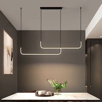 90/120 cm LED Pendant Light Single Design Modern Nordic Black Gold Chandelier Aluminum Stylish Island Light Painted Finishes Artistic 110-120V 220-240V