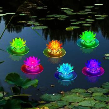 Solar LED Float Lotus Frog Lamp RGB Color Change Outdoor Garden Pool Light Decor Underwater Light Swimming Pool Solar Landscape Light