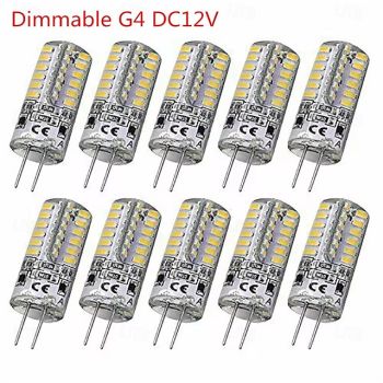 10Pcs Dimmable G4 Led Bulb 2W 3W DC12V 3014SMD Silicone Lamp Warm white/White l 360 Degree Angle LED Light