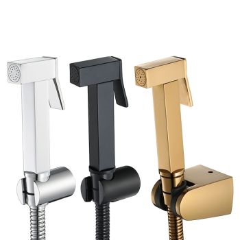 Single Hole Bidet Electroplated Toilet Handheld Bidet Sprayer Self-Cleaning Contemporary Hygienic Wash