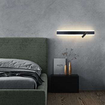 LED Wall Lamp Strip Design Up and Down Light 40/60/80/100/120cm Modern LED Background Wall Lamp Living Room Bedroom Bedside 10W Aluminum Indoor Wall Light Ligting Sconce Warm White 1PCS Black 110-240V