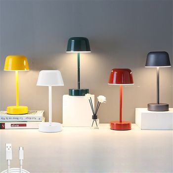USB Rechargeable Modern Metal Desk Lamp - Stylish Atmosphere Table Light for Living Room Bedroom Bedhead Nightlight Ornament Lighting 1PC