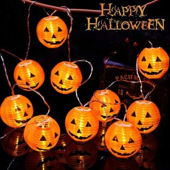 Halloween Pumpkin Lantern String Lights 2m 10LEDs Jack O Lantern Pumpkin Lamp for Halloween Party Garden Home Balcony Outdoor DIY Decor Light