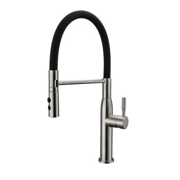 Single Handle Kitchen Faucet,One Hole Nickel Brushed Pull-out/Pull-down Rotatable Vessel Stainless Steel Contemporary Kitchen Taps with Cold and Hot Water Pull Down Kitchen Faucets