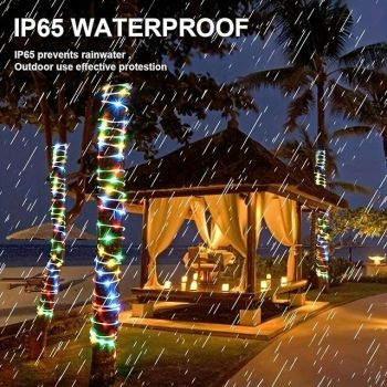 1 Pack Battery Box Tube String Lights, 8-mode Waterproof Outdoor LED String Lights, Warm White, Colored, White for Garden Decorative Lights, Weddings, Parties, Trees, Christmas, Holiday Decorative