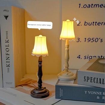 Retro Night Light Dormitory Bedroom Bedside Eye Protection Small Lamp Bedside Table European Mini Ornament Decoration Home Gifts
