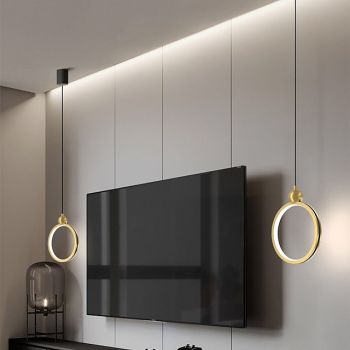 LED Pendant Light Modern Nordic Island Light Bedside Light Circle Ring Desgin 20cm Metal Painted Finishes Living Room Bedroom Dining Room 220-240V 110-120V