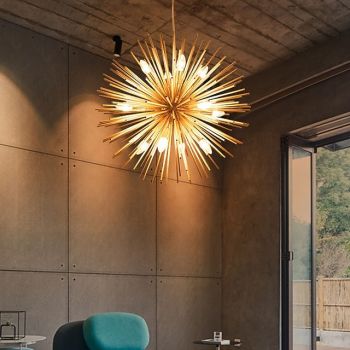 LED Chandeliers Firework 9/12-Lights 50cm Modern Electroplated Globe Chandeliers LED Nordic Style Pendant Lights Living Room Dining Room G9 Bulb Base