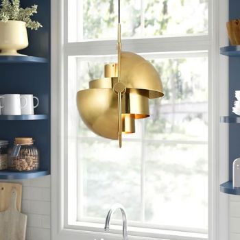 LED Pendant Light Brass Indoor Multi-Lite Pendant, Small LED Chandelier Adjustable Modern for Home Livingroom Lighting