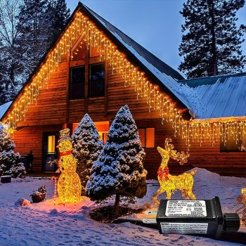 1 Pack Icicle Christmas Lights,96 LED 4M 8 Modes and Timer, Warm White, Cold White, Multicolor, Bulb Waterproof Connectable Outdoor String Lights for Holiday, Wedding, Christmas Decoration