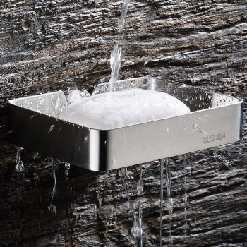 Soap Dishes with Holders Rectangle Hollow Contemporary Stainless Steel Wall Mounted Sliver 1pcBath Hardware
