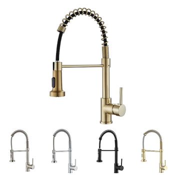 Kitchen Faucet Pull Donw High Arc Spout, 360 Swivel Single Handle Sink Mixer Taps, Kitchen Vessel Tap with Hot and Cold Water Hose Foldable Faucet