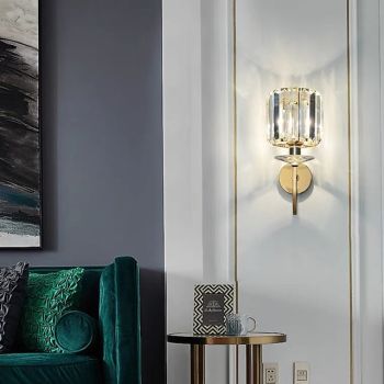 LED Wall lights, Luxury Living Room Crystal Wall Sconce Lighting Gold Polished Steel Crystal Wall Lamp Creativity Bedroom Hallway Led Cristal Wall Lights,Lighting Chandelier