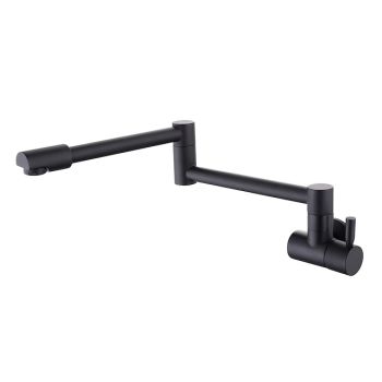 Wall Mounted Kitchen Faucet,Brass Single Handle One Hole Widespread Foldable and Rotatable Painted Finishes Pot Filler Contemporary Kitchen Taps with Hot and Cold Water Foldable Faucet