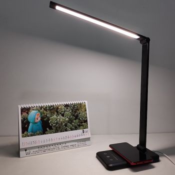 USB LED Desk Lamp Light Eye Protection Mobile phone Wireless Charger Charging Port Study Room Office DC 5V 5 Stop Brightness Adjustment