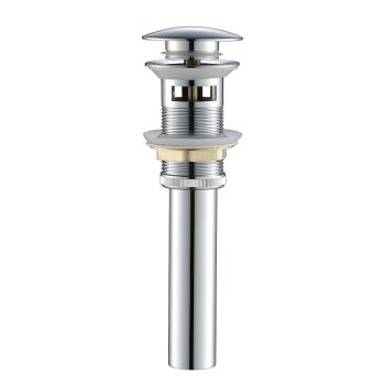 Pop Up Drain With Overflow Brass Bathroom Basin Sink Push Down Waste Chrome Finish Bathroom Accessories