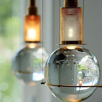 LED Pendant Light Glass Ball 1-Light 15 cm Suspension Luminaire Modern Minimalist Creative Personality Meteor Shower Pendant Lamp Bedroom Dining Room 110-240V