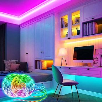 LED Strip Lights Smart Lights 5M 10M Light Sets RGB Tiktok Lights 150 300 LEDs SMD5050 10mm 1Set Mounting Bracket 1 set RGB APP Control Self-adhesive 12V