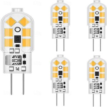 G4 LED Bulb AC/DC12V 220V G4 JC Bi Pin Base 20W Halogen Bulb Replacement Light Bulb for Under Cabinet Range Hood Stove Light Chandelier and Wall Sconces 5pcs