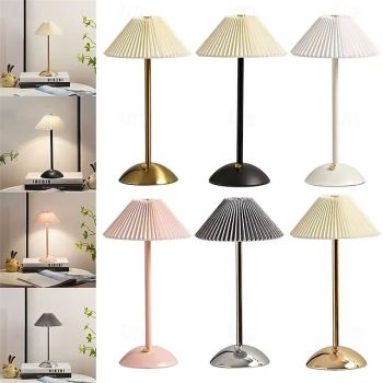 USB Rechargeable Iron Art Minimalist Table Lamp - Touch Control Beside Table Light for Indoor Use 1pc