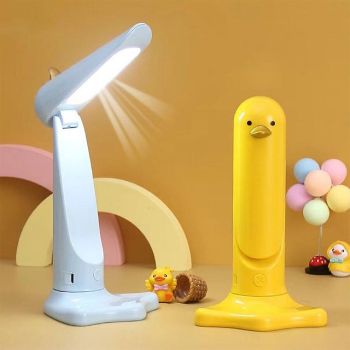 LED Student Reading Desk Lamp Folding Duck Lamp USB Rechargeable Beside Lamp Cute Pet Small Night Light Led Eye-care for Indoor Household Use 1pc
