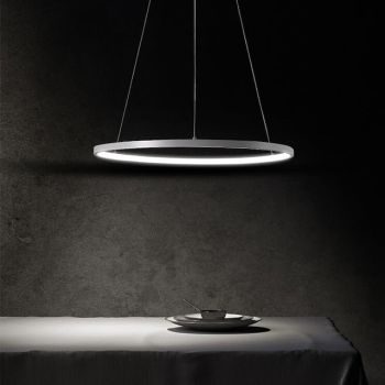 1-Light LED Pendant Light 40cm 60cm 80cm Aluminum Acrylic Circle Gold White Black Painted Finishes Dimmable for Modern Simple Home Kitchen Bedroom 25W 38W 50W ONLY DIMMABLE WITH REMOTE CONTROL