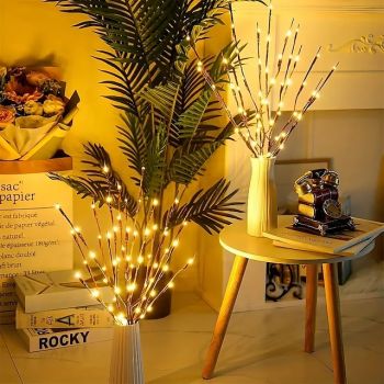 Warm White Led Branch Light, Battery Operated Lighted Branches Vase Filler Willow Twig Lighted Branch 30 Inch 20 LED For Christmas/Halloween Home Party Decoration Indoor Outdoor Use