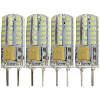 G6.35 GY6.35 Bi-Pin Base LED Bulb 12V 24V 2W Daylight 6000KJC Type Halogen Replacement Bulb Not Dimmable 20W Equivalent 4-Pack