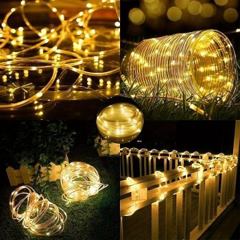 Solar Rope Lights Outdoor Waterproof with Remote Control, 50M-500Led/100M-1000Led Solar String Light, 8 Modes, Extra Long Fairy Lights with Timer Solar Tube, Suitable for Garden Terrace, Courtyard