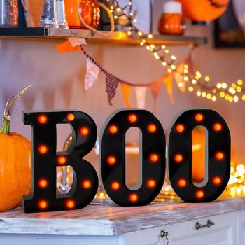 Halloween Letter Lights Luminous BOO Shape Decor Lights Home Desktop Ornaments Ghost Festival Indoor Atmosphere Layout