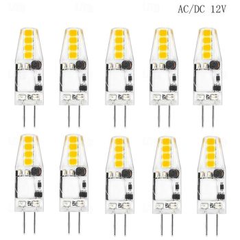 10pcs G4 Led Bulb 2W No Flicker AC/DC 12V 2835SMD Bright Silicone Lamp 8LED Warm White 360 Degree Angle LED Light for Pendant Chandilier