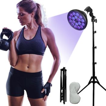 Tanning Lamp Sun Lamp Tanning Light 54W for Home Self Use Tanner Body Bronzers Sun Lamps 54w Sun Light with for Body with 38"-79" Adjustable Stand Light and Eye Mask Protection