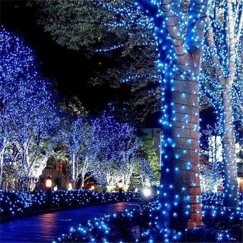 Elegant Wedding Reception Party Waterproof Black Wire LED Christmas String Lights 100m 8Mode 220v-240V Plug in Fairy Lamp Xmas Tree Holiday Wedding Party Decor