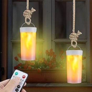 LED Flame Lamp Creative Atmosphere Decoration Children's Day Halloween Christmas Gift with Remote Control, Suitable for Outdoor Camping Picnic Flame Lamp